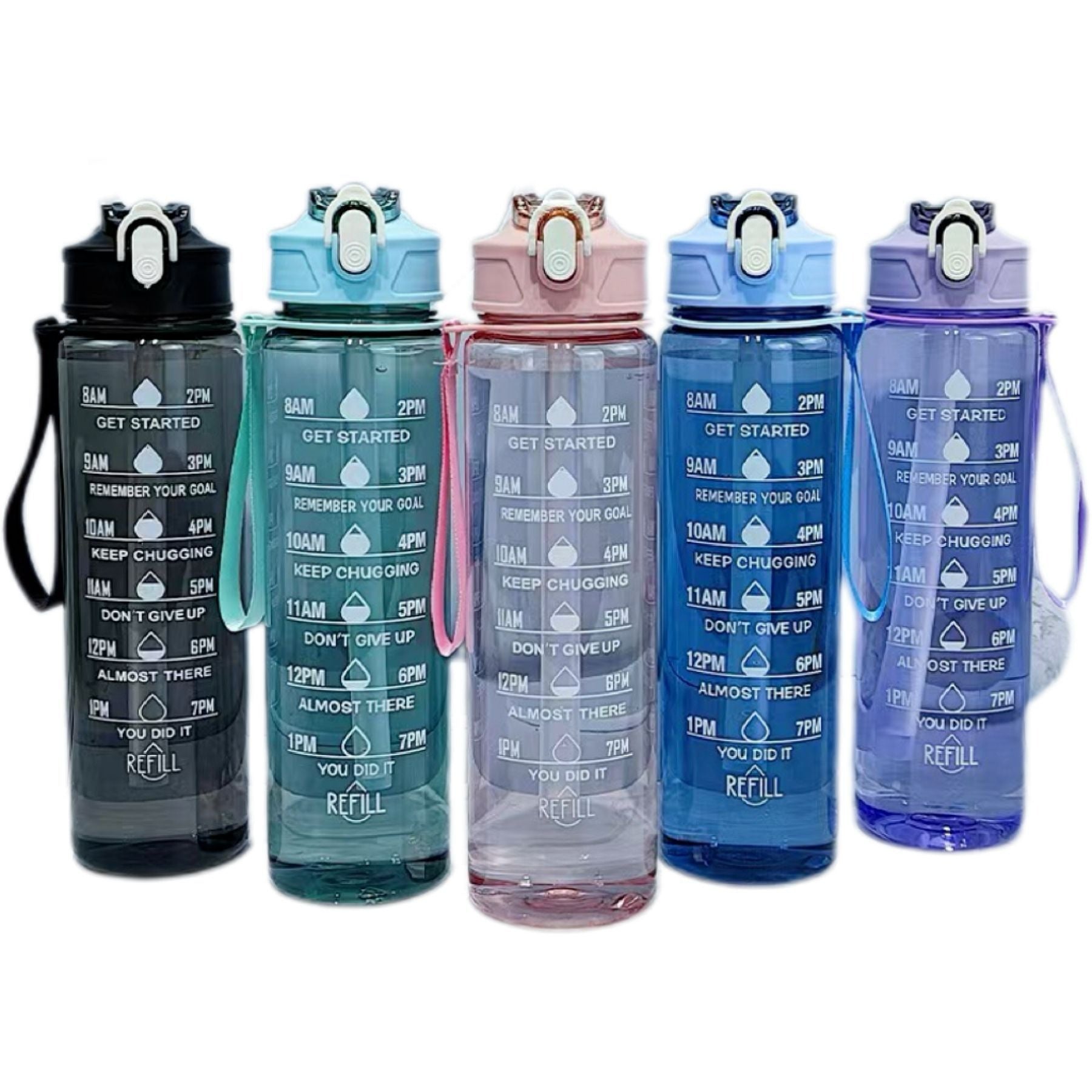 Transparent Medium-Sized Sports 750ml Water Cup With Straw, Portable Handle, Plastic Pc Large Water Bottle With Pop-Up Lid, Sports Water Cup