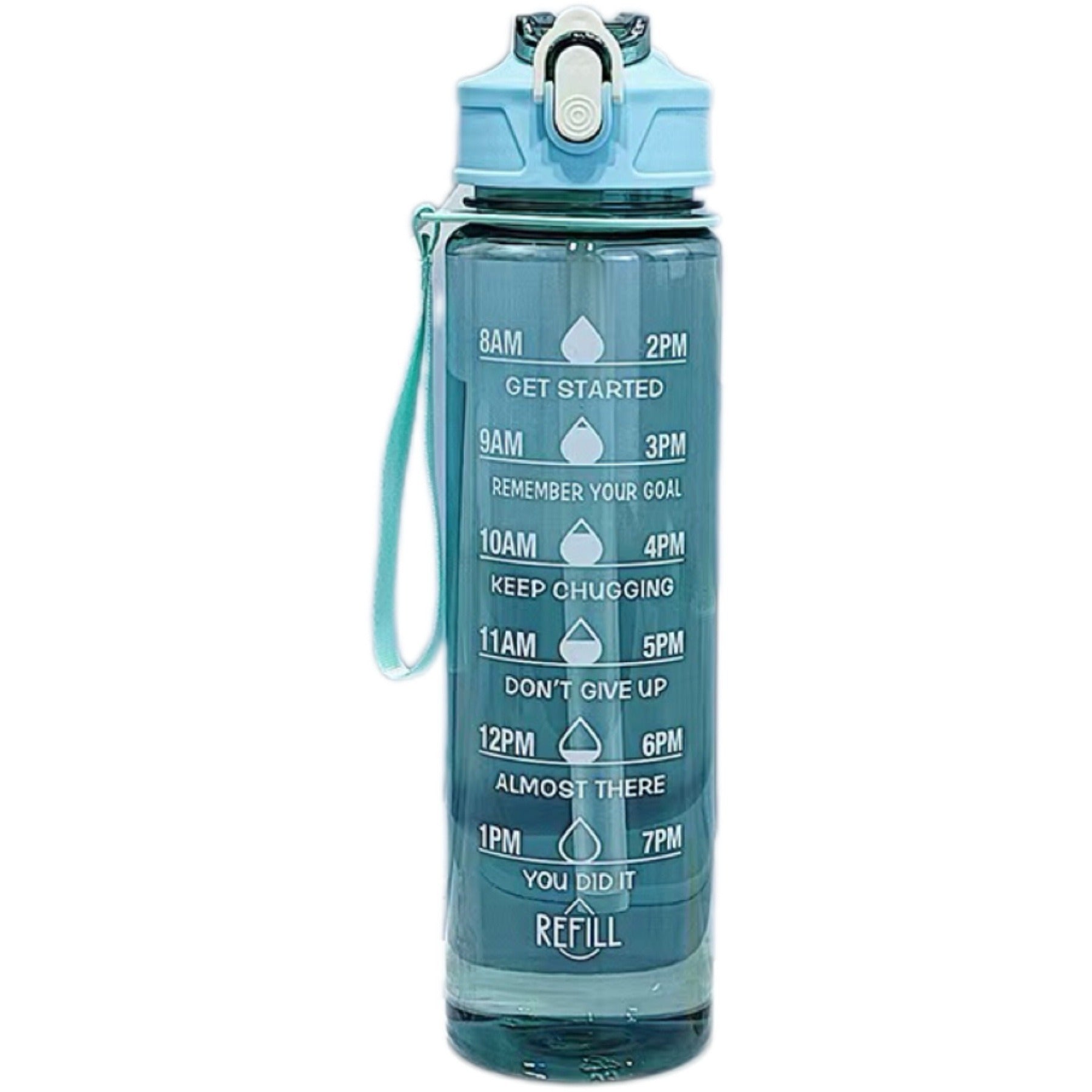Transparent Medium-Sized Sports 750ml Water Cup With Straw, Portable Handle, Plastic Pc Large Water Bottle With Pop-Up Lid, Sports Water Cup