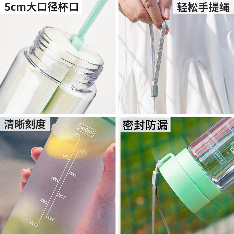 2026 Spring New Stylish Sports Water Bottle For Men, Portable Plastic Cup For Women, High Temperature Resistant Student Water Bottle
