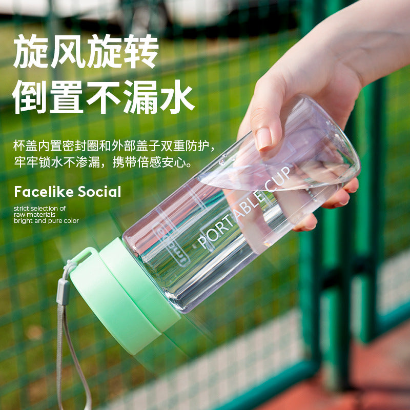2026 Spring New Stylish Sports Water Bottle For Men, Portable Plastic Cup For Women, High Temperature Resistant Student Water Bottle