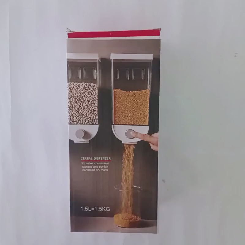 Wall Mounted Cereal Dispenser 1.5L | One-Touch Grain Storage