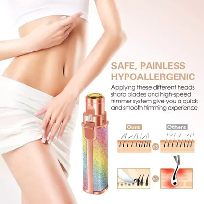 2-in-1 Ladies Facial Hair & Eyebrow Trimmer – Painless Hair Removal ✨