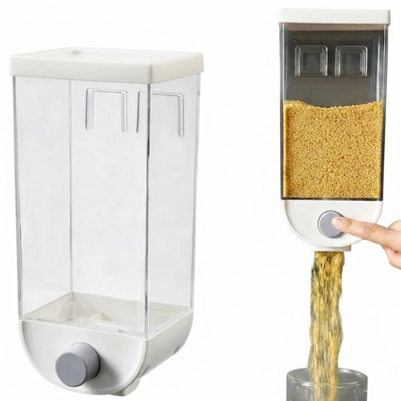 Wall Mounted Cereal Dispenser 1.5L | One-Touch Grain Storage