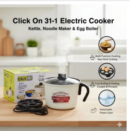 3-in-1 Electric Cooker – Kettle, Noodle Maker & Egg Boiler