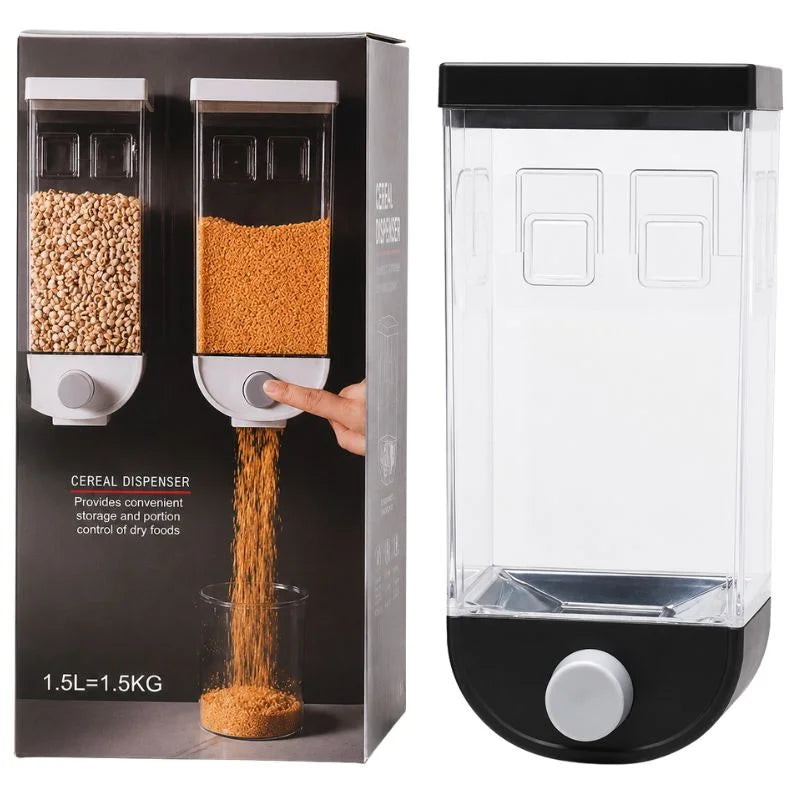 Wall Mounted Cereal Dispenser 1.5L | One-Touch Grain Storage