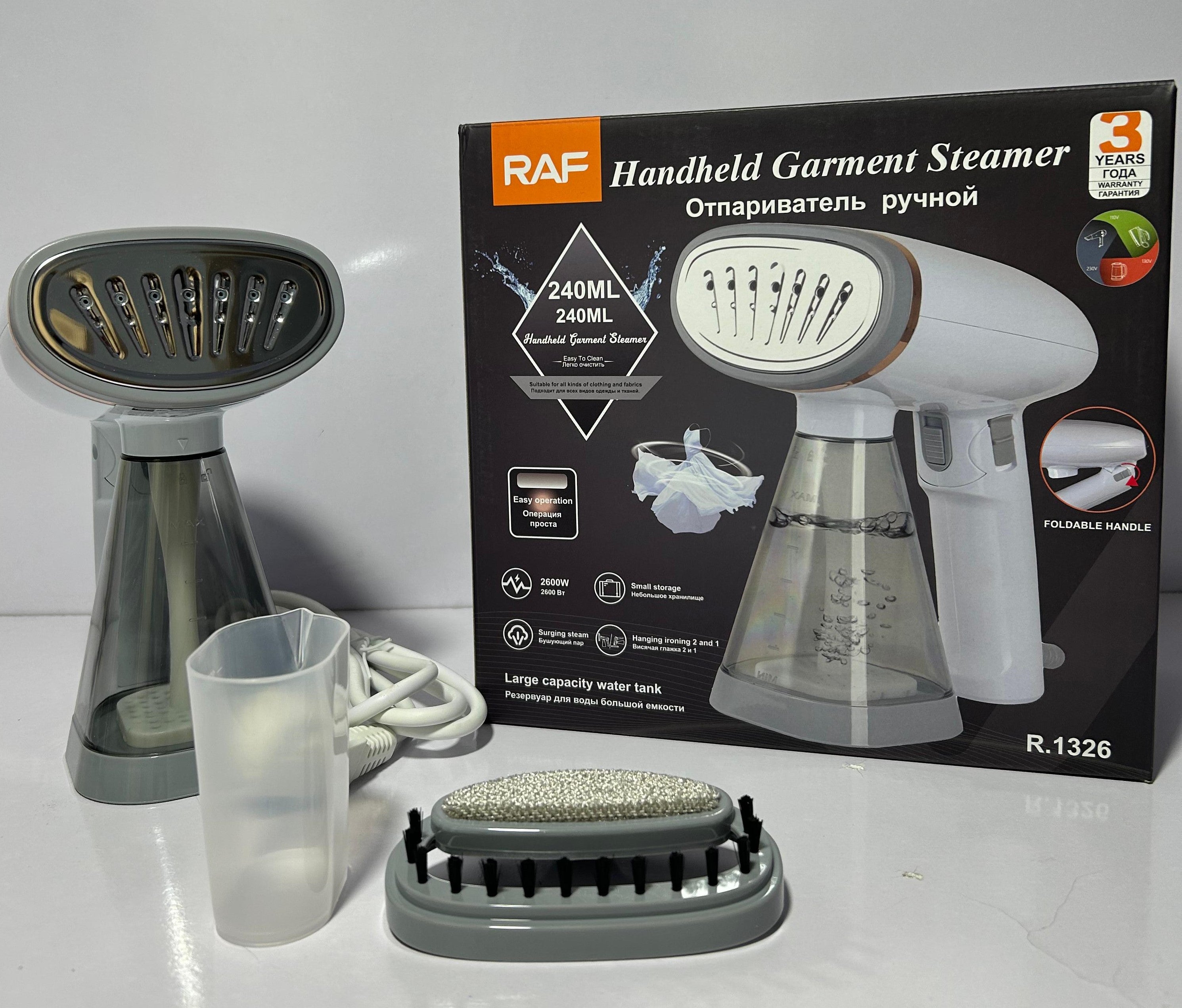 RAF Handheld Garment Steamer Iron 240ML Foldable Portable Steam Iron for Clothes.