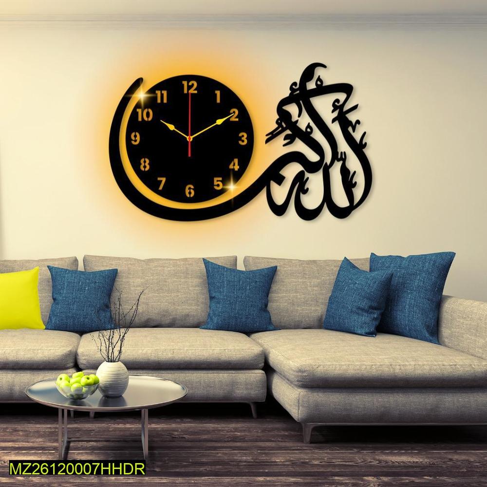 The Wooden Islamic 3D Calligraphy Wall Clock is a beautifully designed wall piece that combines spirituality, elegance, and modern craftsmanship.