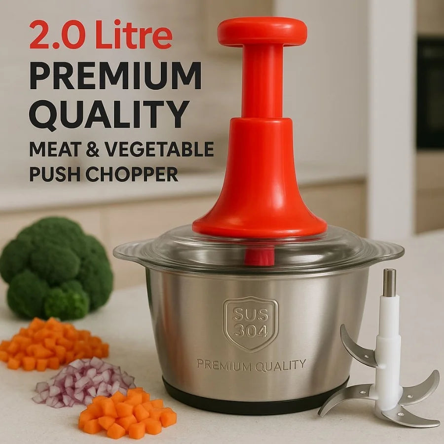 Hand Press Vegetable Chopper – Manual Pull String Food Chopper