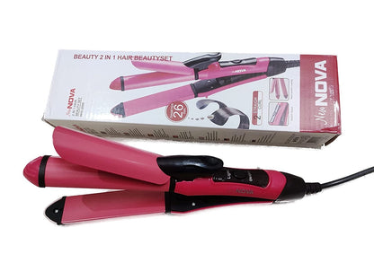 2 in 1 Hair Straightener & Curler – Ceramic Fast Heating Styling Tool