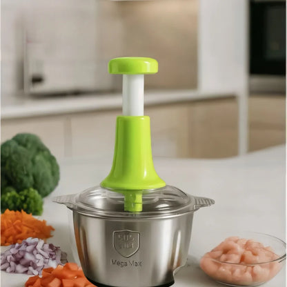 Hand Press Vegetable Chopper – Manual Pull String Food Chopper