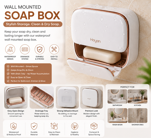 Wall Mounted Soap Box – Waterproof Soap Holder