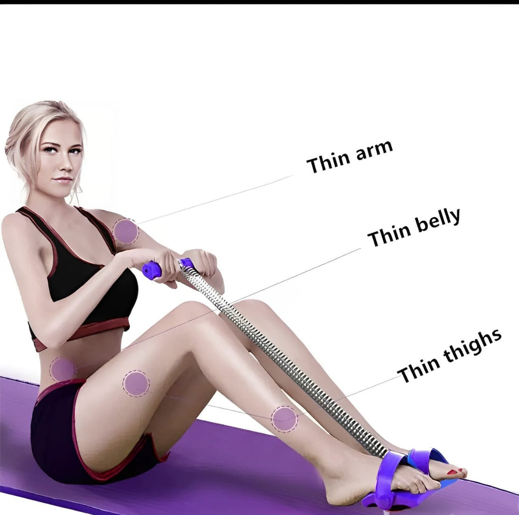 Foot Pedal Resistance Band Elastic Sit-Up Pull Rope Yoga Fitness Gym - Elastic Pull Ropes Tummy Trimmer.