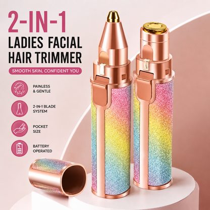 2-in-1 Ladies Facial Hair & Eyebrow Trimmer – Painless Hair Removal ✨