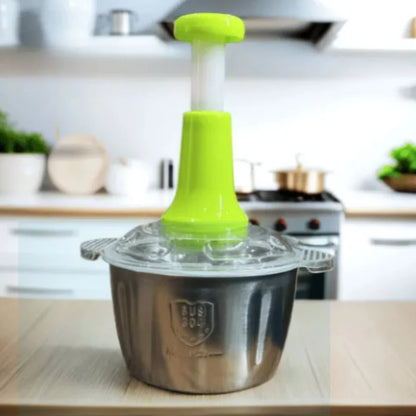 Hand Press Vegetable Chopper – Manual Pull String Food Chopper